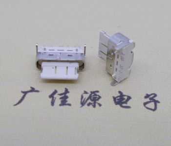 兩腳卧式短體usb type c接口母座,裸露膠芯端子smt貼片