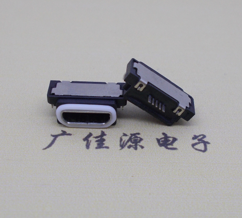 micro usb5pin防水接口 沉闆 0.8卧式防水母座