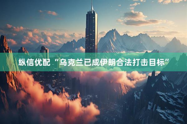纵信优配 “乌克兰已成伊朗合法打击目标”